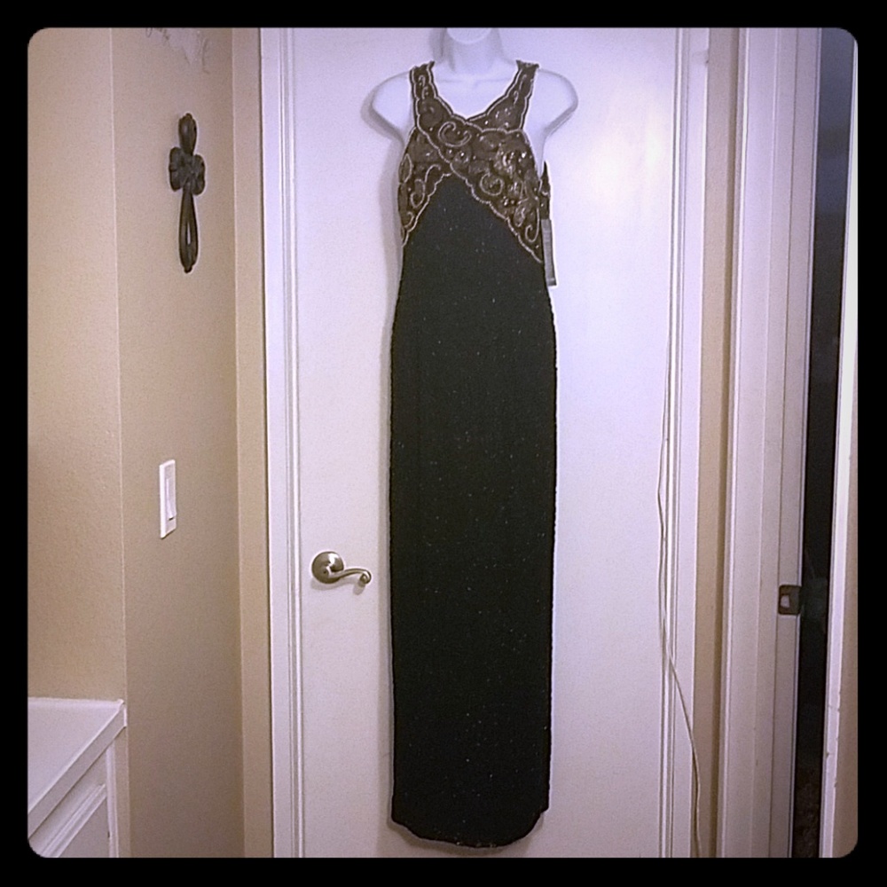 NWT vintage Laurence Kazar beaded gown
